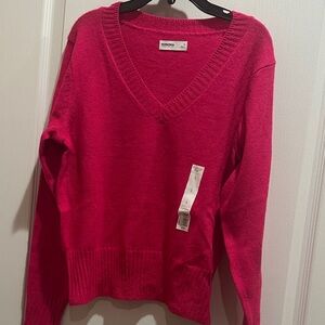 Sonoma Women's Bright Pink V-Neck Sweater